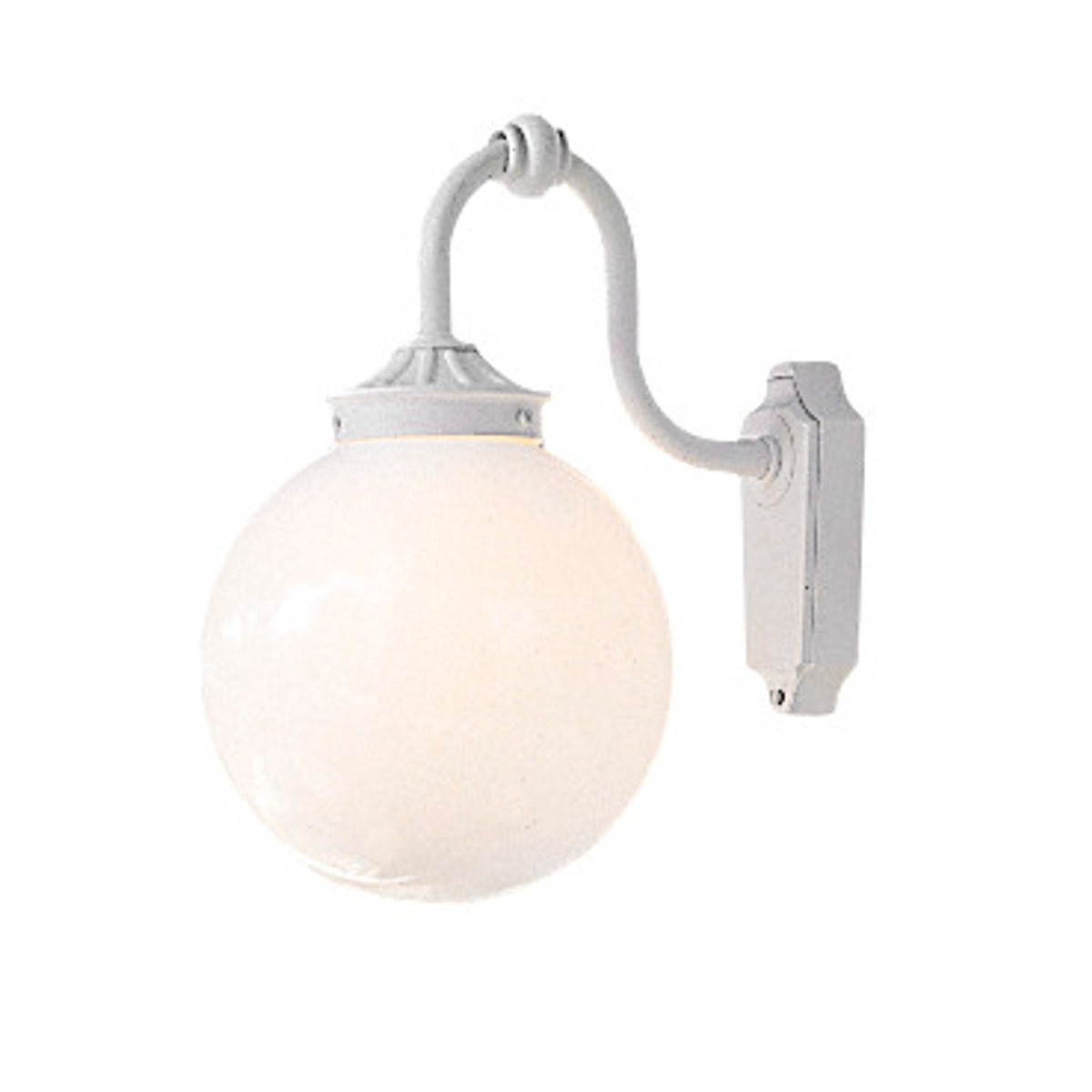 Arcturus E27 Ner Mattvit/Opal Vägglampa Ute