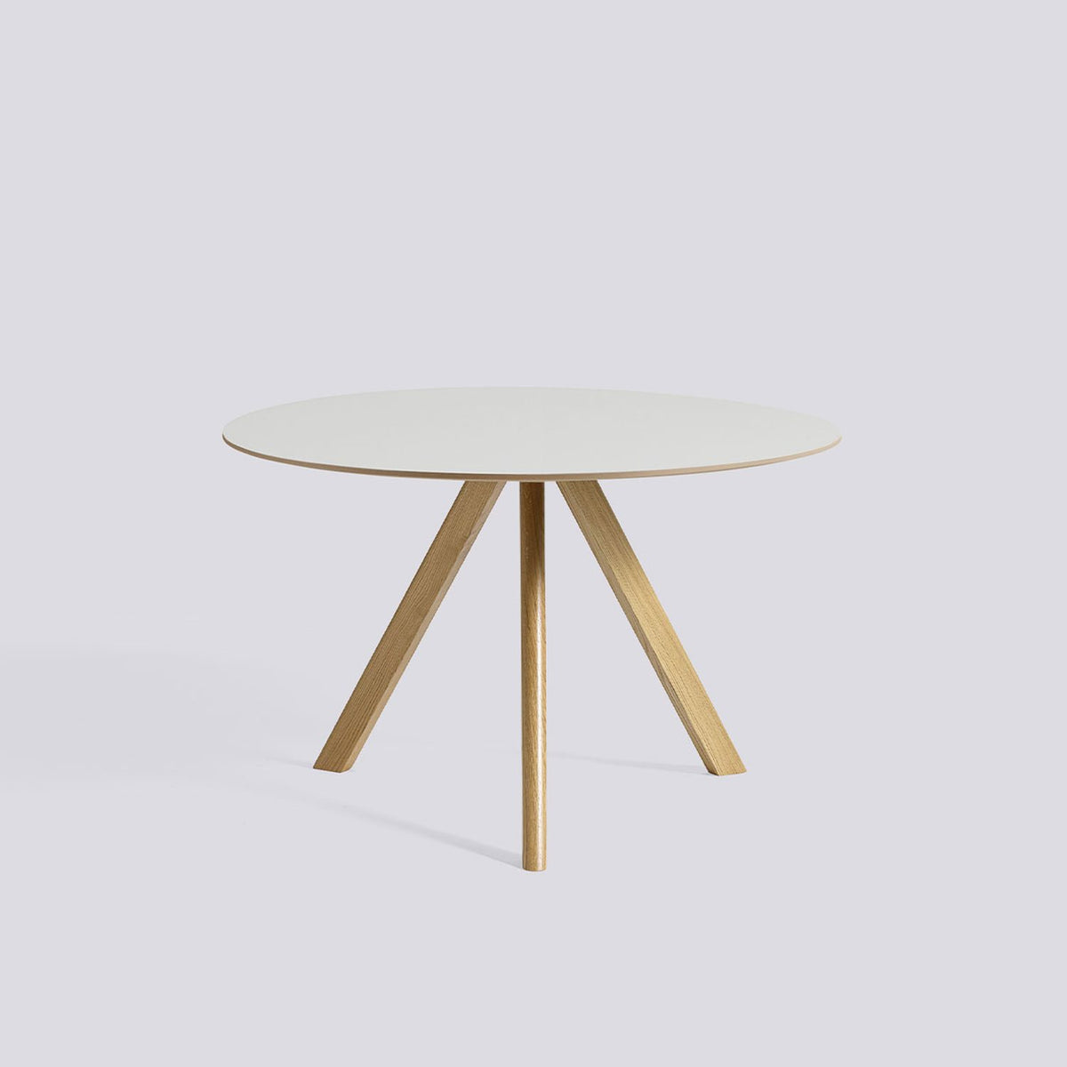 CPH 20 Ø120 × H73 cm Matbord Off-white – linoleum, massiv ek med vattenbaserad lack