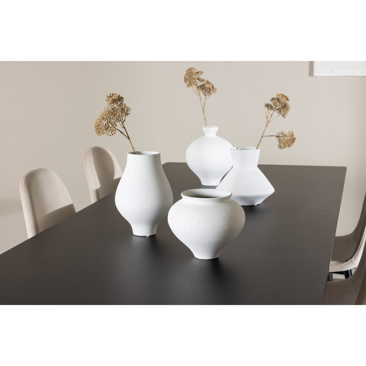 Ellis, Polar Rektangulär matgrupp Beige,Svart, Svart, 230 x 85