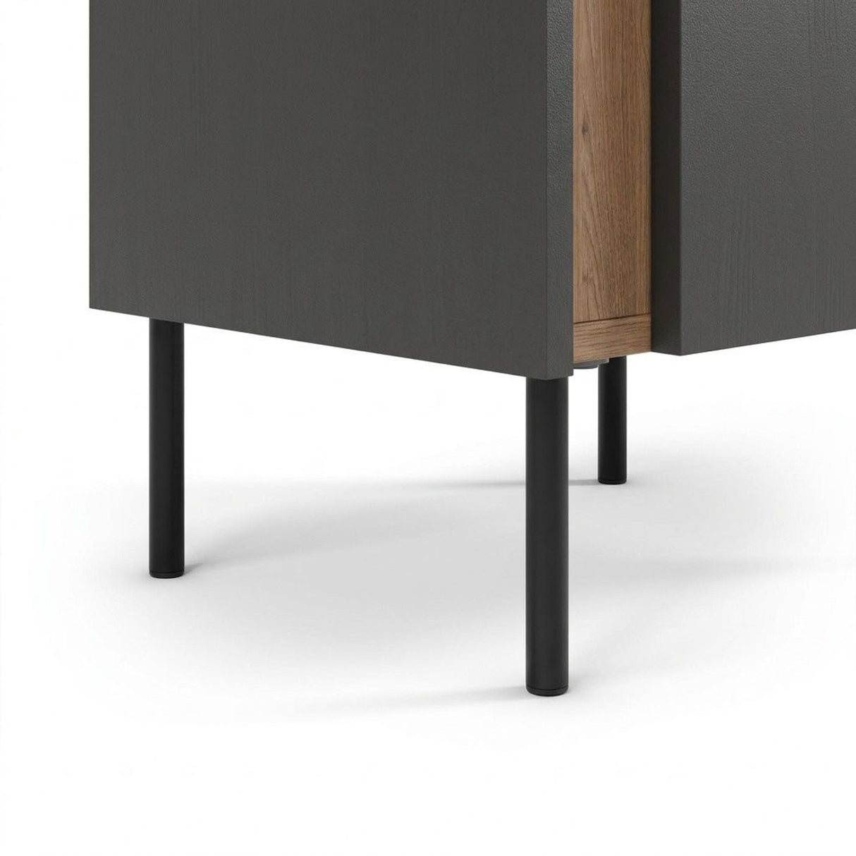 Lucile (45,5 x 47,8 x 35 cm) Nattduksbord Naturlig ek antracit svart