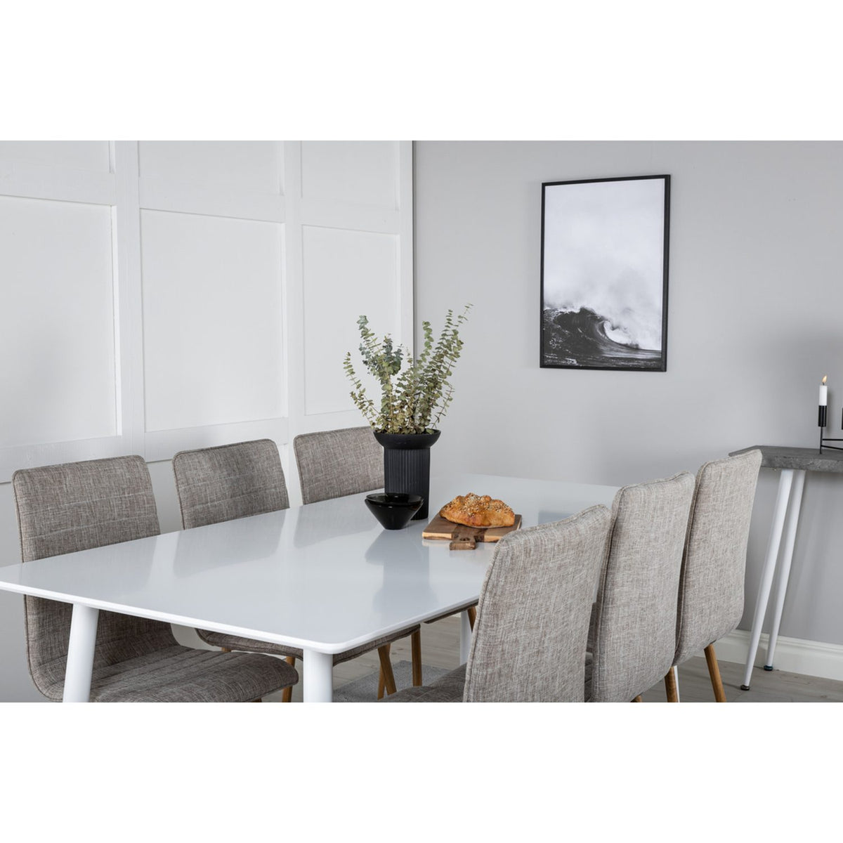 Polar, Windu Rektangulär matgrupp Beige,Natur, Vit, 180 x 90