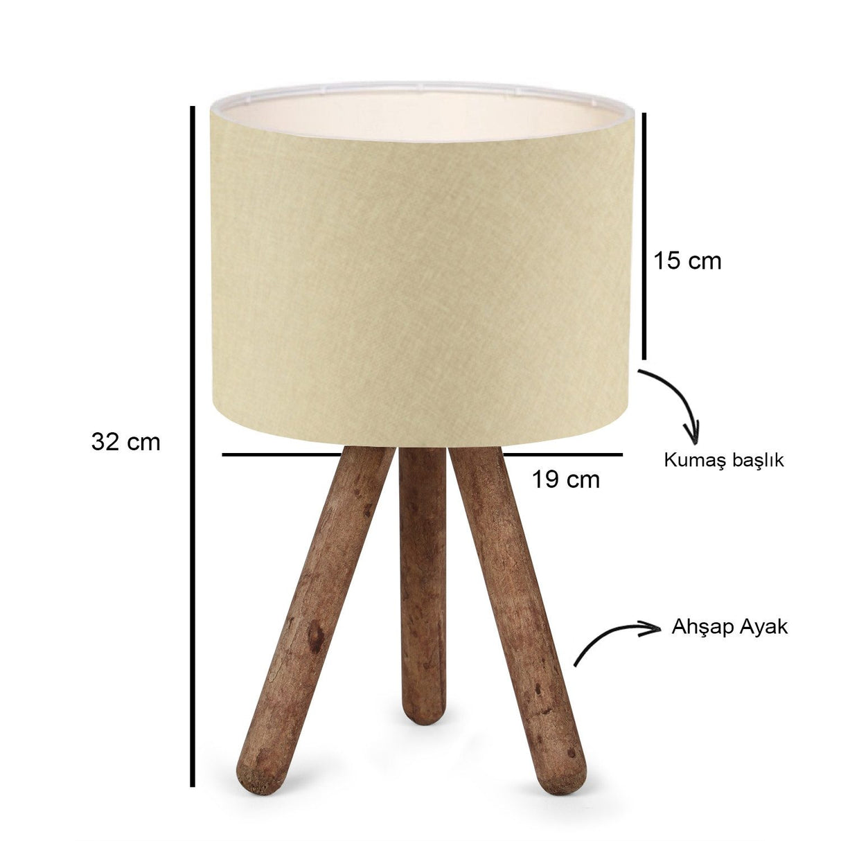 Jada (19 x 15 cm) Bordslampa Beige