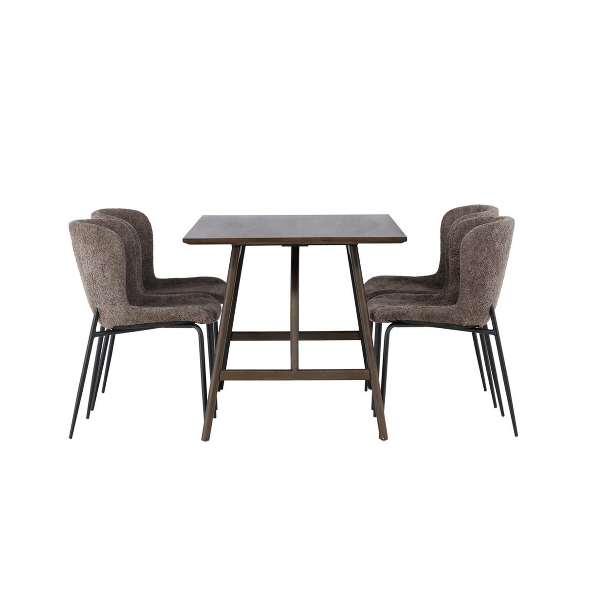 Kaseidon, Modesto Rektangulär matgrupp Svart,Brun, Mörkbrun, 120 x 80
