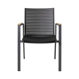Mood Extreme Trädgårdsstol i Teak och Antracit Aluminium Smala lameller