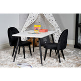 Polar, Velvet Rektangulär matgrupp Svart, Svart,Vit, 50 x 80 x 60