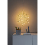 Metallsnöflinga hängande 100 amber LED 46 cm Ljusdekoration Inne Guld