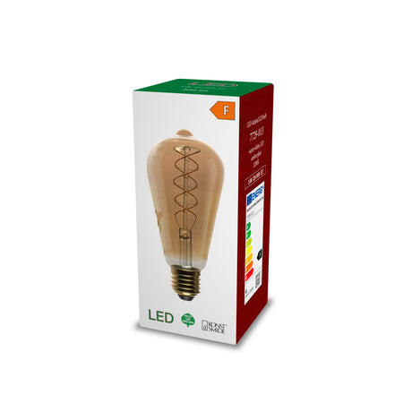 Glödlampa E27 SPIRAL-LED ST64 Glödlampa Gul