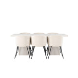 Olga, Berit Rektangulär matgrupp Beige,Svart, Vit, 200 x 90