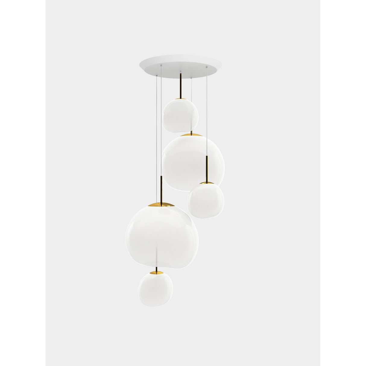 Melt Large Rund Pendelsystem Opalescent, Gold