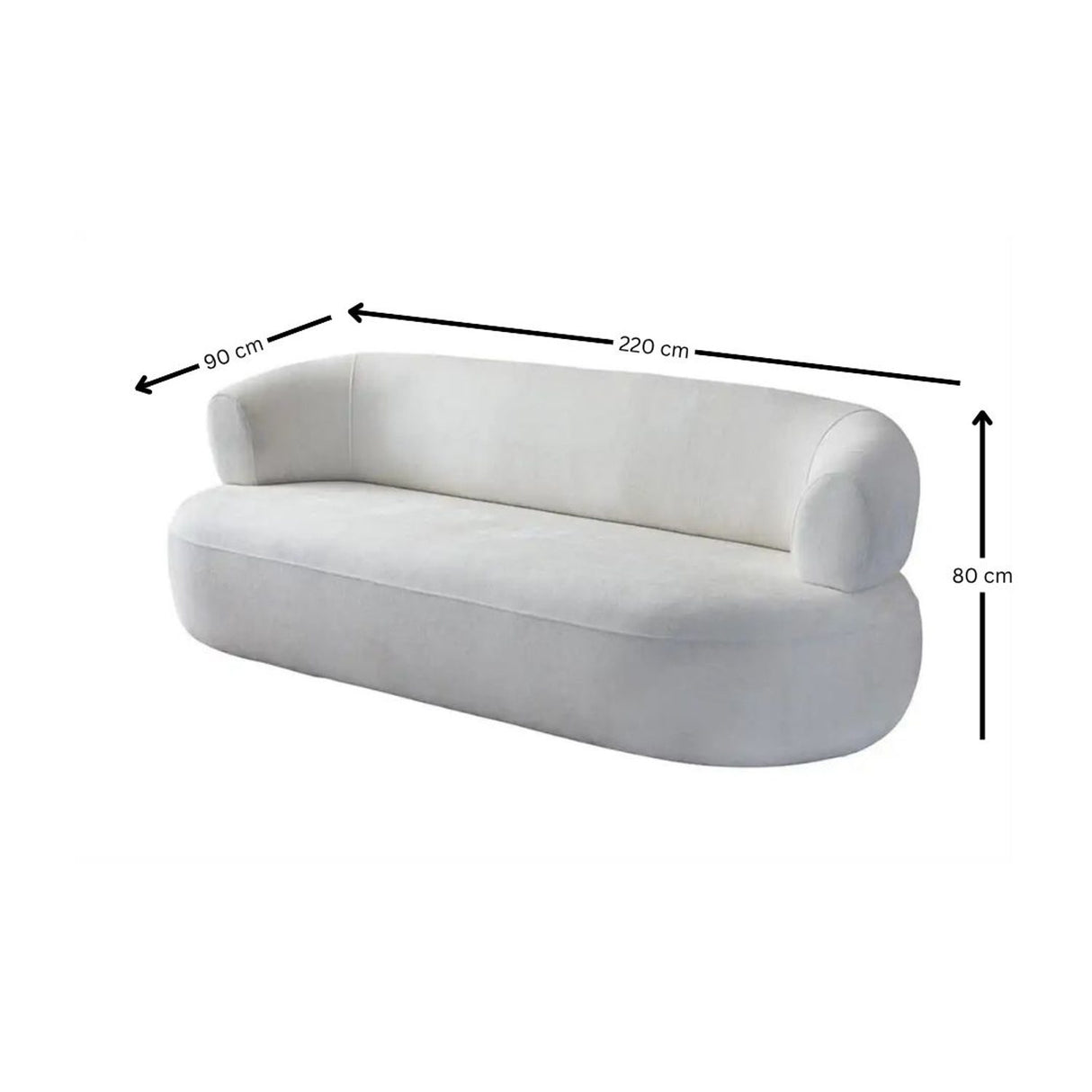 Quadra 3-sits soffa Vit