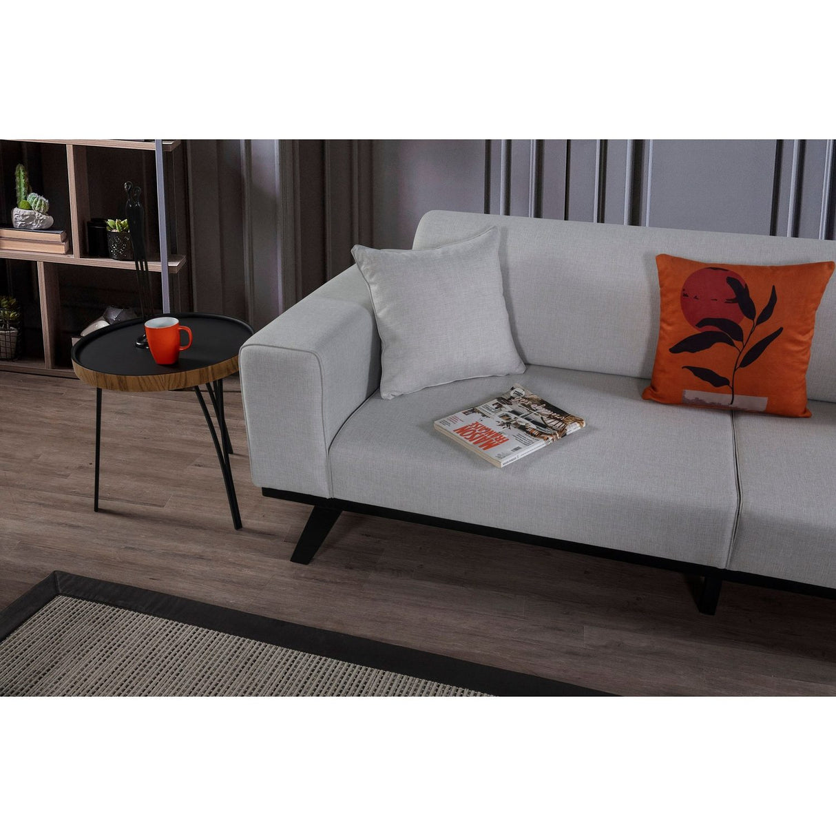 Maputo 3-sits (222 x 92 x 77 cm) 3-sits bäddsoffa Ljusgrå