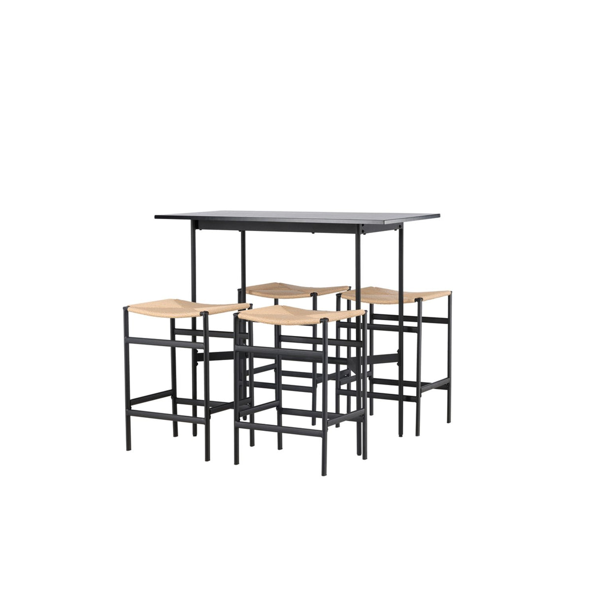 Rax, Polly Rektangulär matgrupp Svart, Natur, Svart, 120 x 60