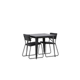 Tempe, Kenth Rektangulär matgrupp Svart, Svart, 80 x 80