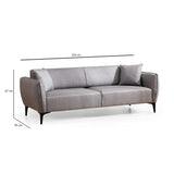 Santiago (220 x 67 x 95 cm) 3-sitssoffa Grå