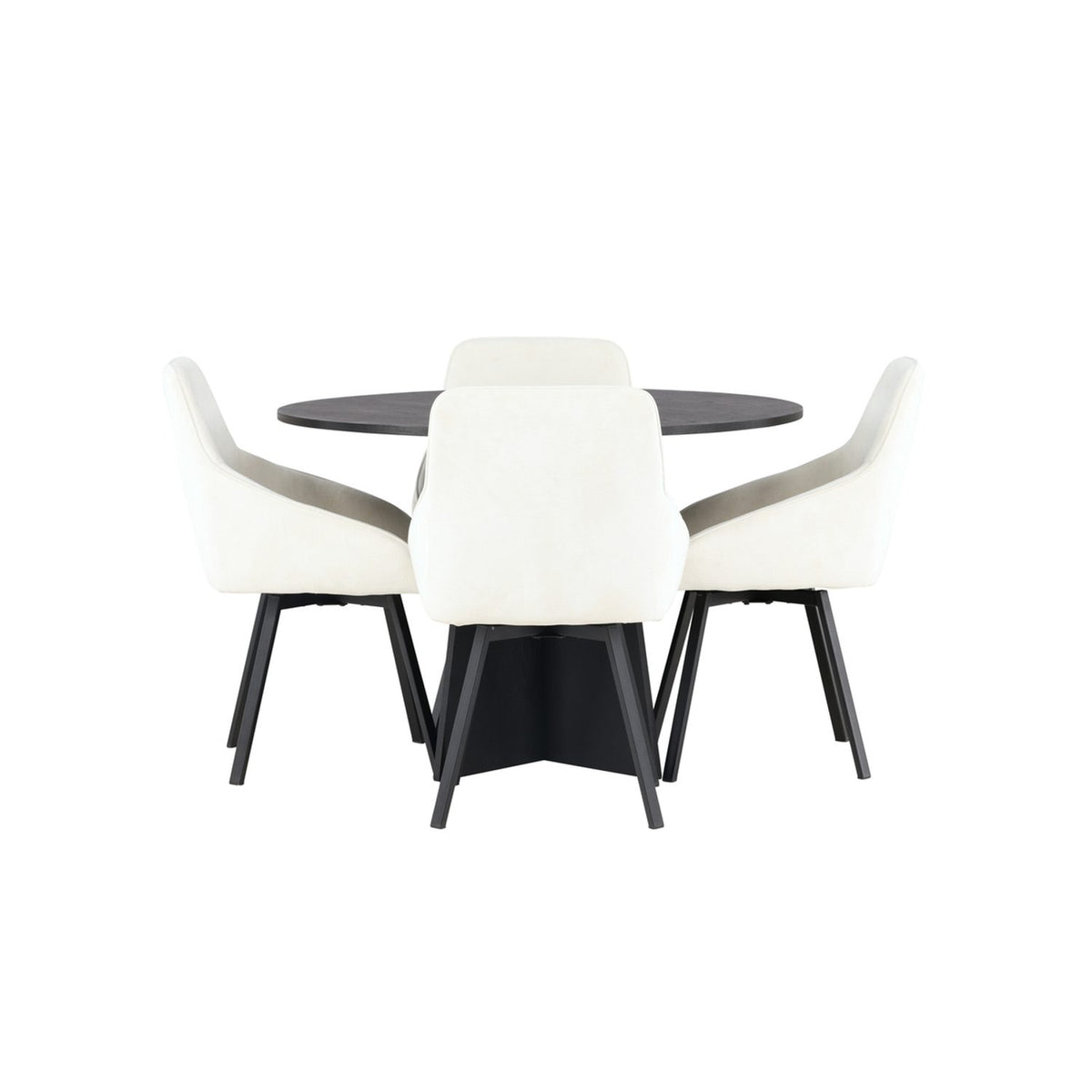Rosie Rund matgrupp Beige,Svart, Svart, ⌀110