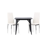 Tempe, Pastill Rektangulär matgrupp Silver,Vitt, Svart, 80 x 80