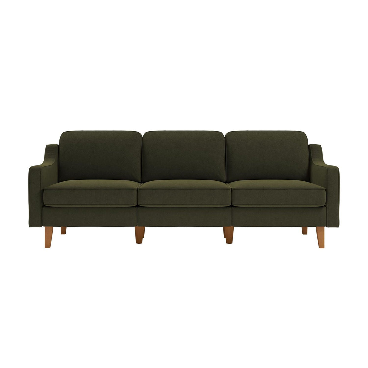 Kingston Extra (220 x 84 x 87 cm) 3-sitssoffa Olivgrön valnöt