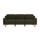 Kingston Extra (220 x 84 x 87 cm) 3-sitssoffa Olivgrön valnöt