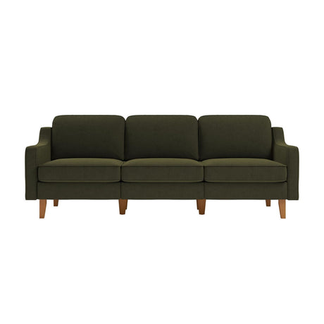 Kingston Extra (220 x 84 x 87 cm) 3-sitssoffa Olivgrön valnöt