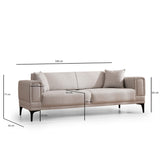 Horizon (230 x 95 x 77 cm) 3-sitssoffbädd Ecru