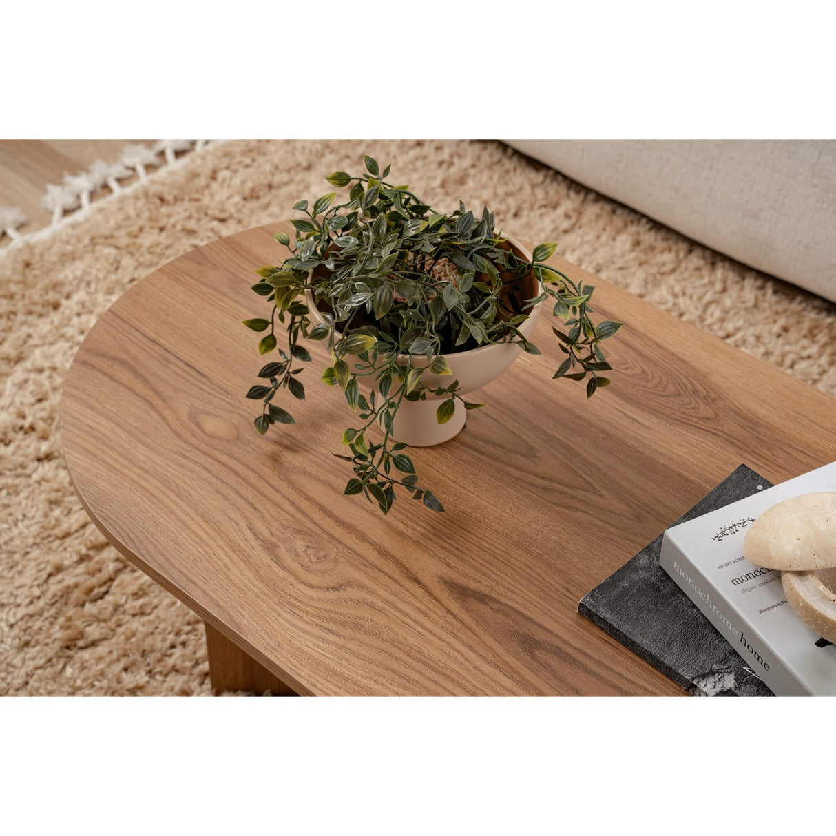 Oval (120 x 40 x 60 cm) luta Soffbord