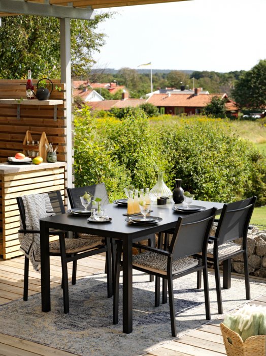 Rana Bord 200x90 cm Svart/Grå