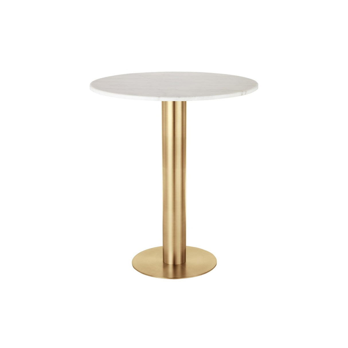 Tube Högt bord med stenskiva Brass, 90 cm