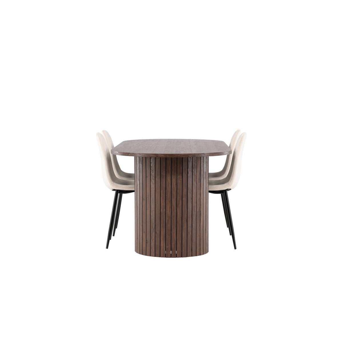 Härön, Polar Ovalt matgrupp Beige,Svart, Mocka, 200 x 90