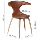 Flair Stol Light Brown Leather, Oak