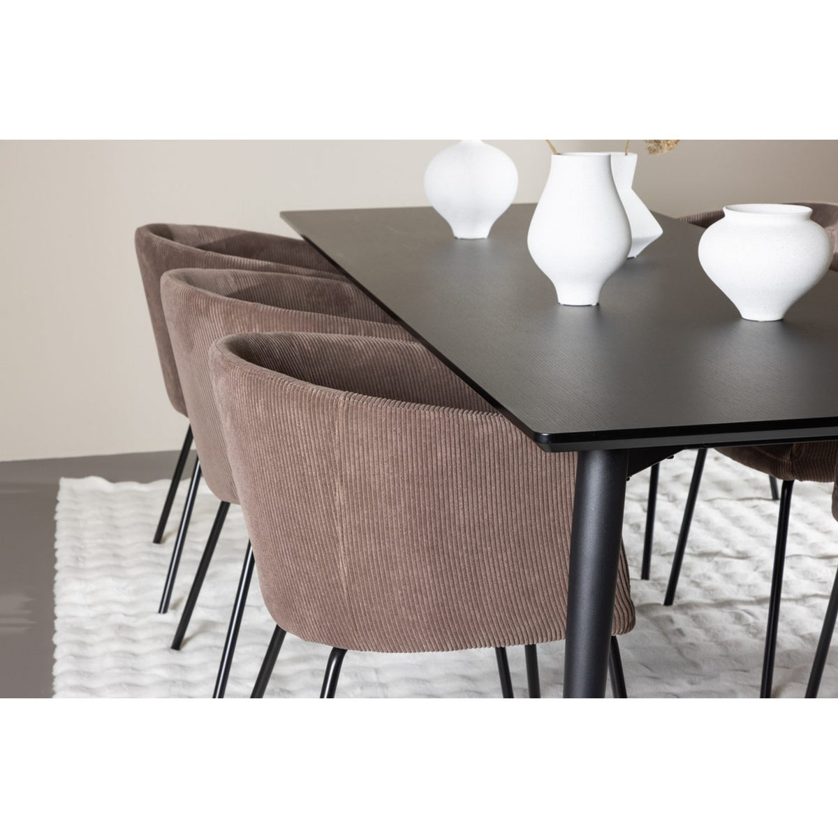 Ellis, Berit Rektangulär matgrupp Brun, Svart, 230 x 85