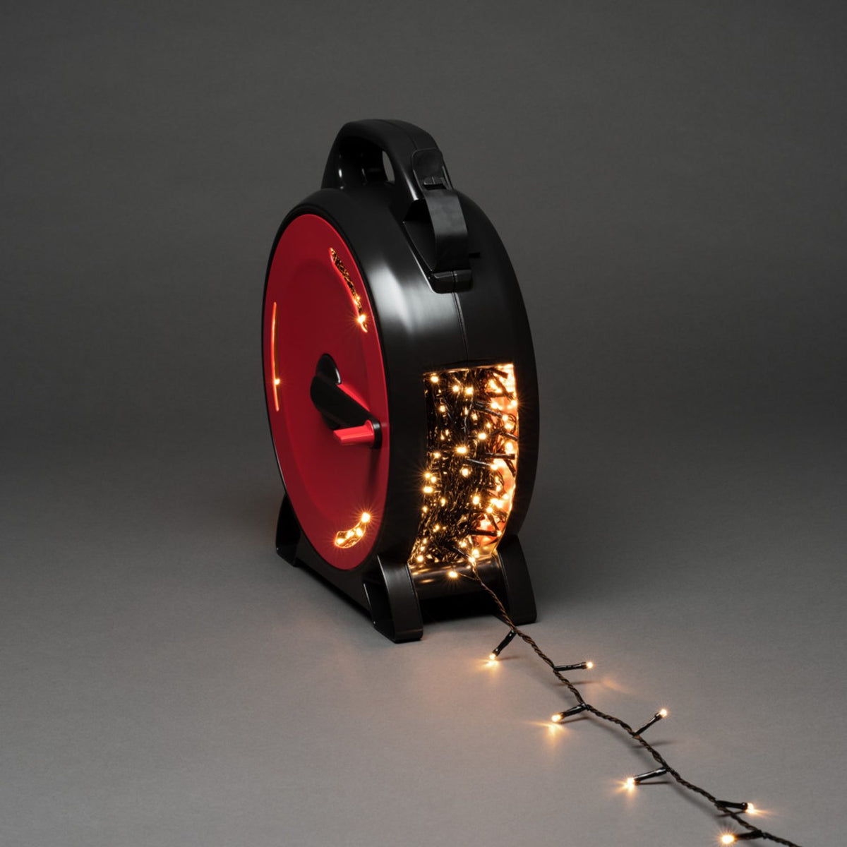 med Sladdvinda LED Svart Soft-cable Ljusslinga Ute 55.93m, Varmvit
