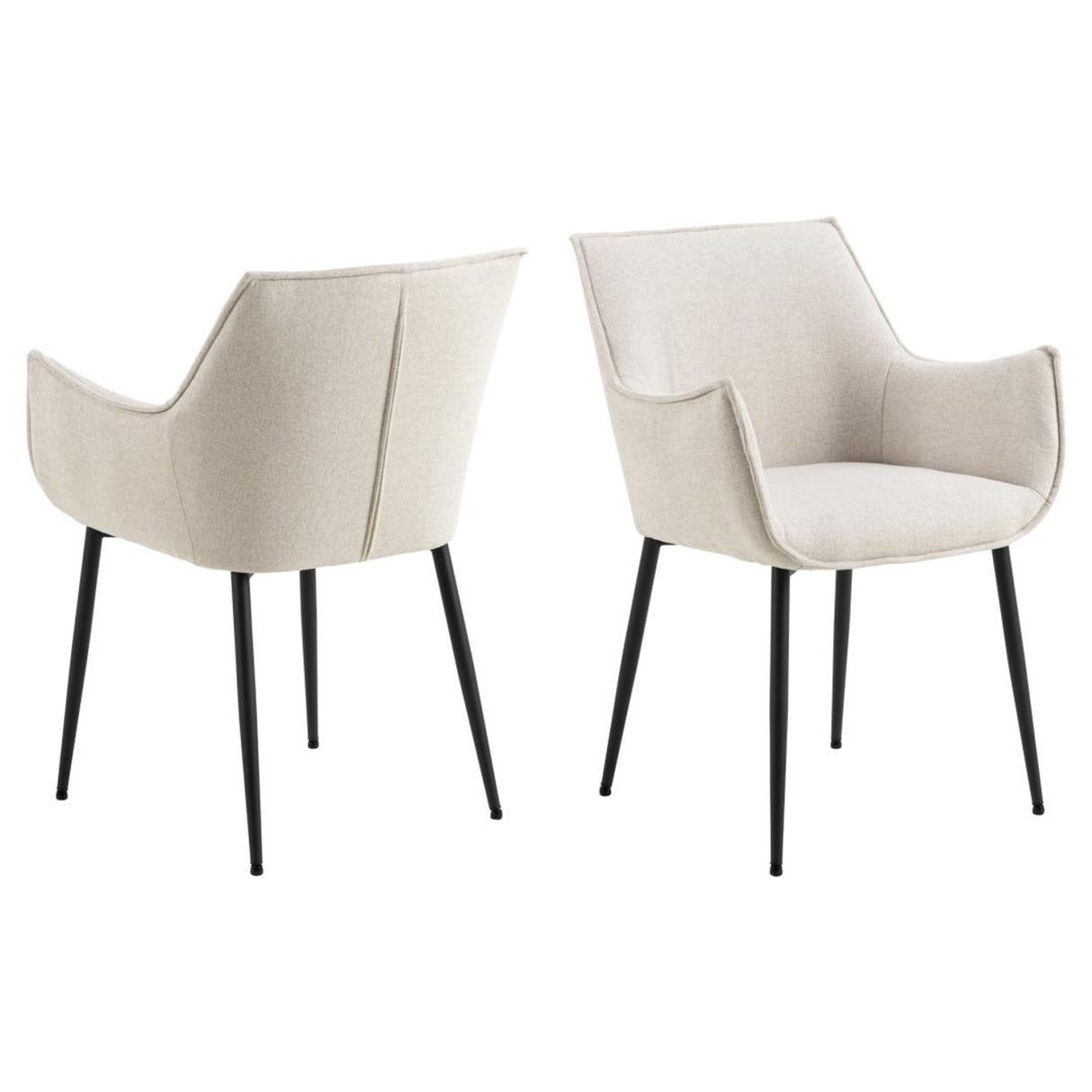 Bonita Matstol med Armstöd Apia tyg Beige