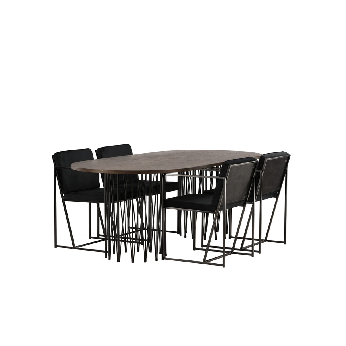 Stone, Richmond Oval matgrupp Svart, Svart, mocka, 220 x 100