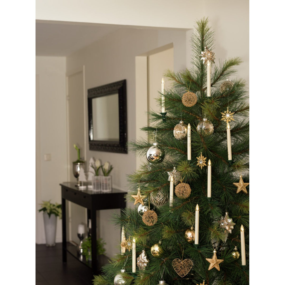 10 LED 16 cm med fjärrkontroll Julgransbelysning