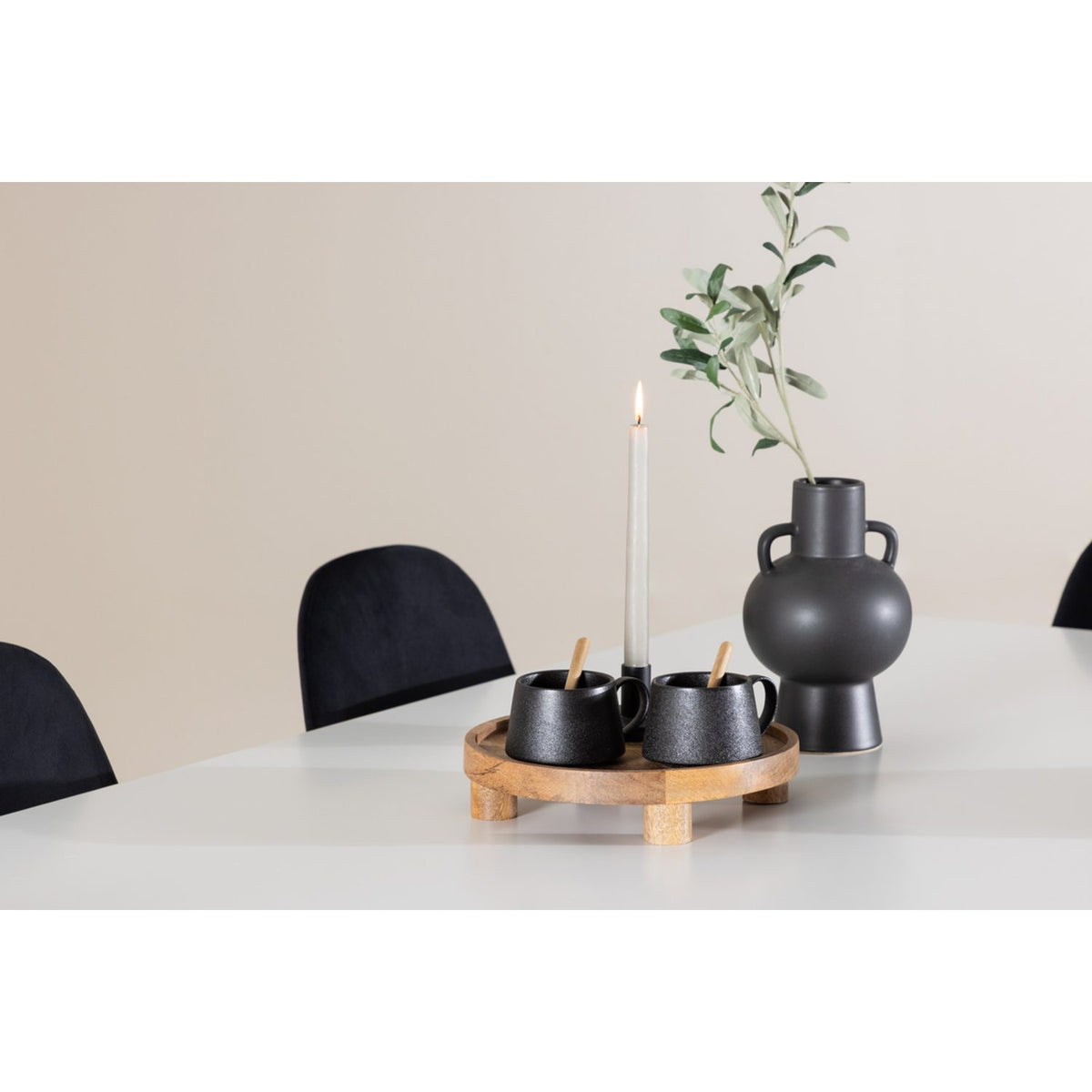 Silar, Polar Rektangulär matgrupp Svart,Silver, Vit, 180 x 90