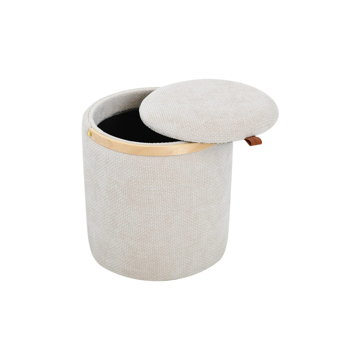 Lykke Puff Trähandtag Beige