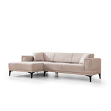 Hanoi (250-140 x 85 x 77 cm) Hörnsoffa-bäddsoffa Ljusbrun, Vänster