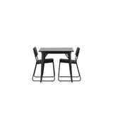 Tempe, Kenth Rektangulär matgrupp Svart, Svart, 80 x 80