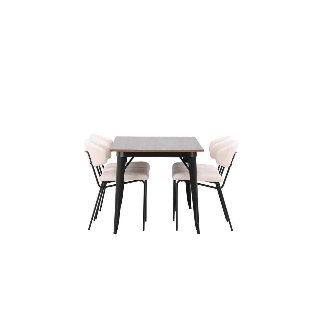 Tempe, Chico Rektangulär matgrupp Vit, Valnöt, 140 x 80
