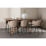 Piazza, Evelina Rektangulär matgrupp Beige,Svart, Mocca, 180 x 90
