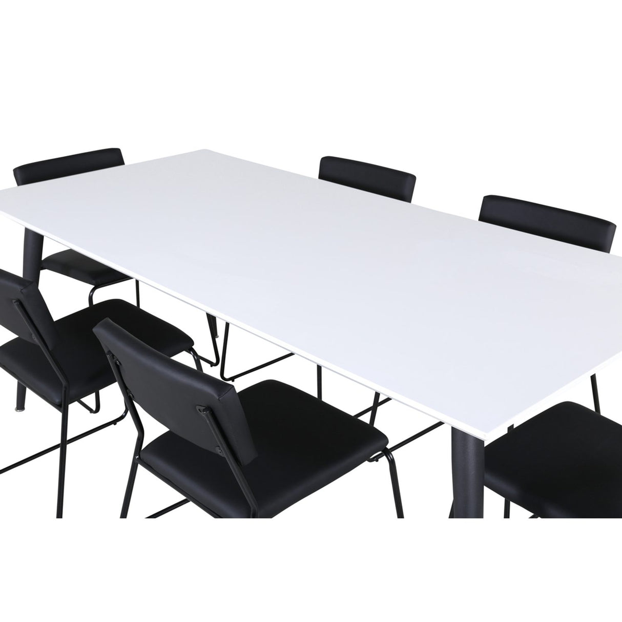Jimmy, Kenth Rektangulär matgrupp Svart, Svart,Vitt, 195 x 90