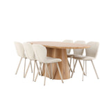 Stjärnö, Lilja Oval matgrupp Beige, Natur, 200 x 90
