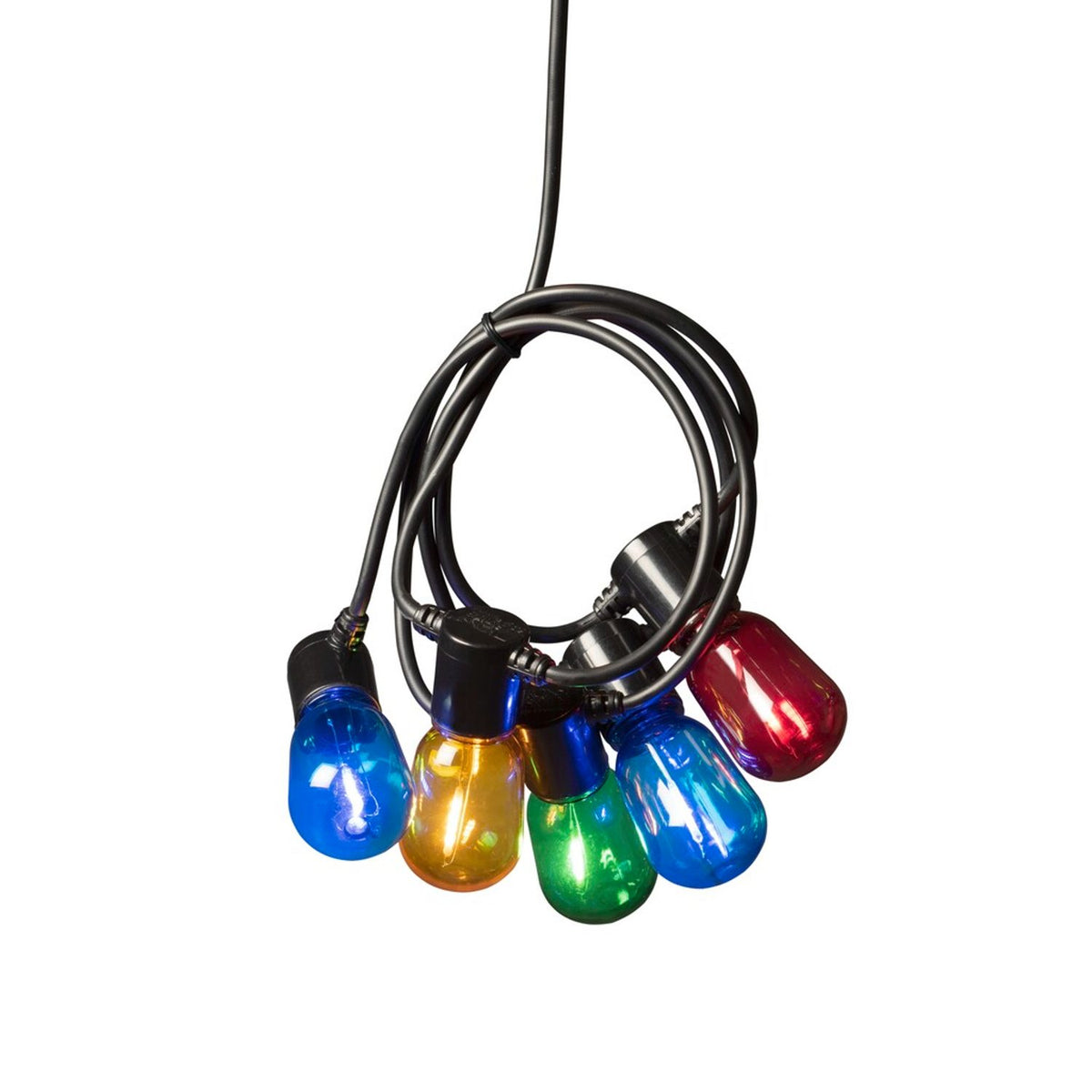 E14 Ovala LED Svart kabel 6V/IP44 Ljusslinga Ute 40 Lampor (9.75m), Varmvit