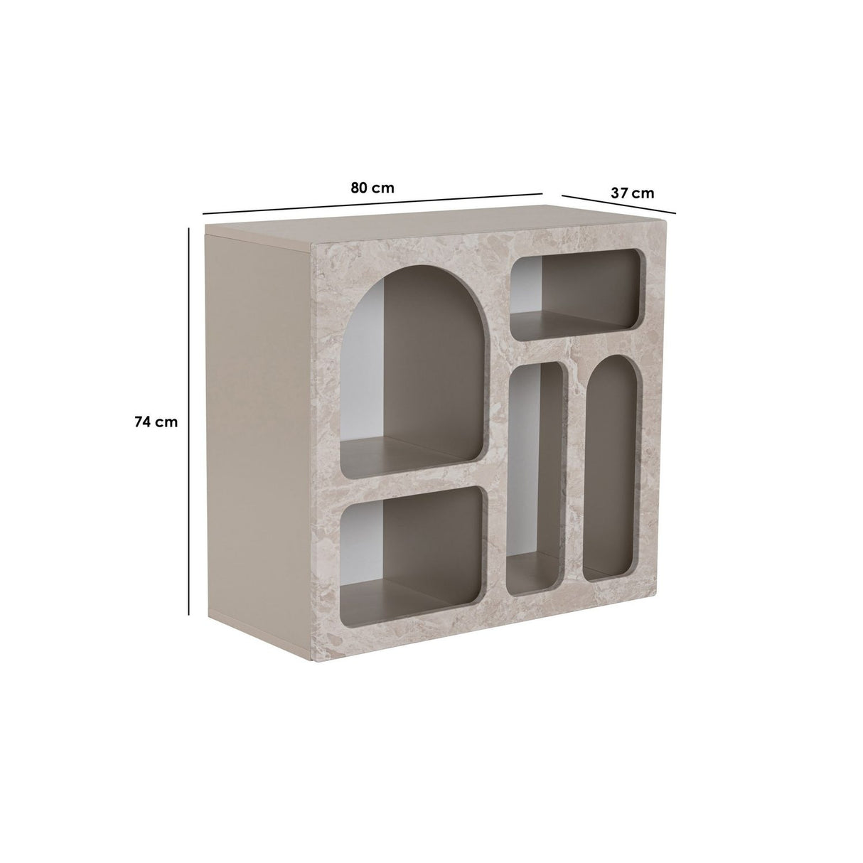 Suva (80 x 74 x 37 cm) Konsolbord Travertin sandsten