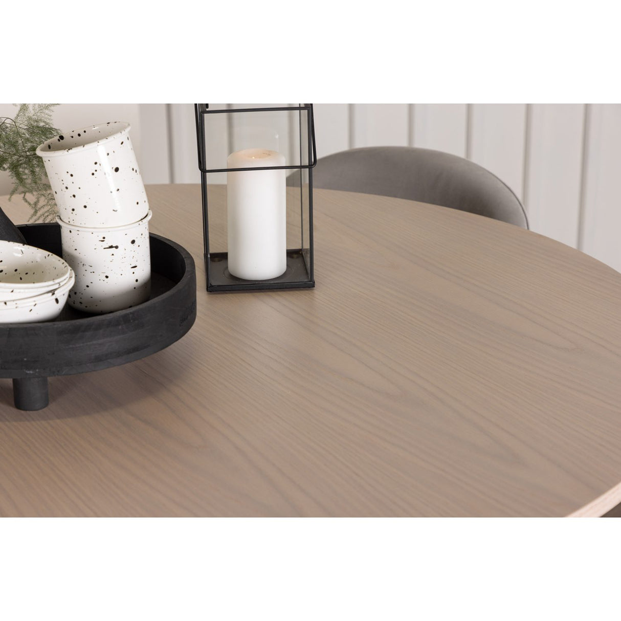 Olivia, Velvet Rund matgrupp Vitlaserad