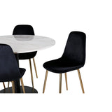 Estelle, Polar Rund matgrupp Svart,Guld, Svart,Vit, ⌀106