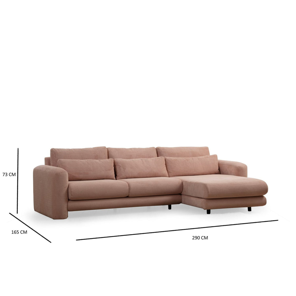 Essaouira hörn (290-165 x 97 x 73 cm) Hörnsoffa Rosa