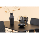 Danburi, Lily Rektangulär matgrupp Svart,Silver, Svart,Natur, 120 x 60