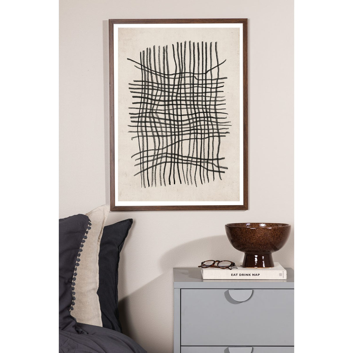 Linjekonst Poster Beige, 30 x 40 cm