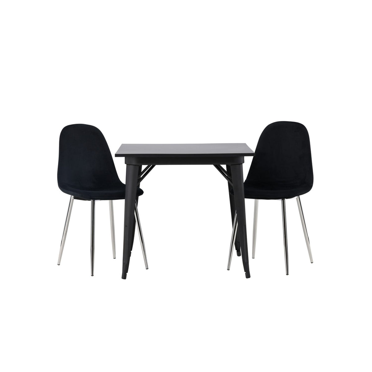 Tempe, Polar Rektangulär matgrupp Svart,Silver, Svart, 80 x 80